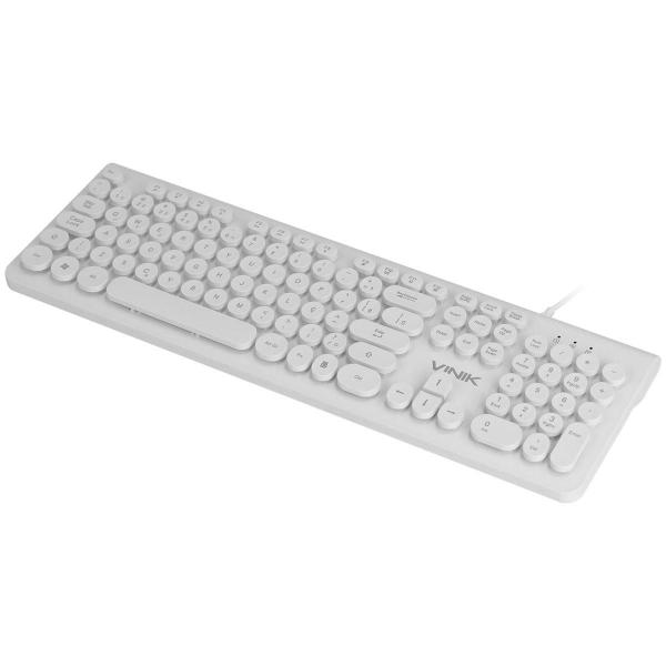 Imagem de Teclado Usb Dynamic Circle Abnt2 Teclas Redondas Branco