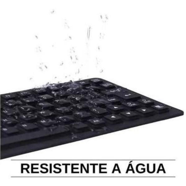 Imagem de Teclado Usb Flexível Dobrável De Silicone Ultra Portátil Digitação Silenciosa