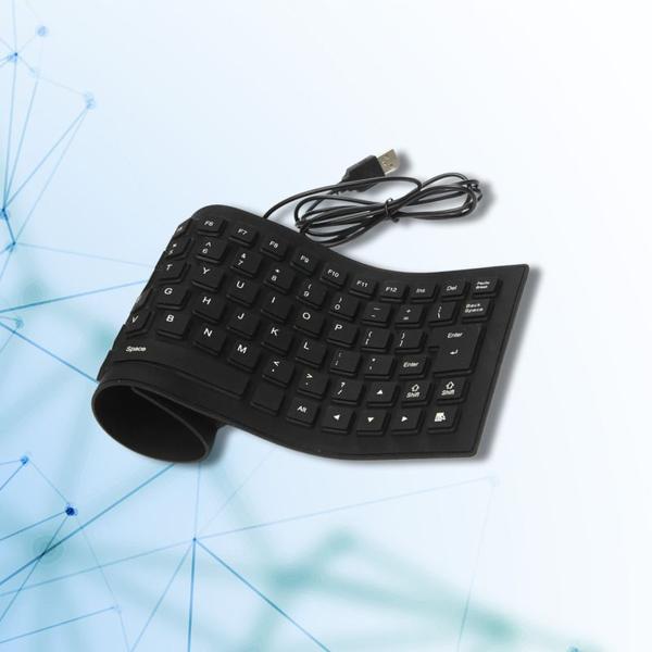 Imagem de Teclado Usb Flexível Dobrável De Silicone Ultra Portátil Digitação Silenciosa