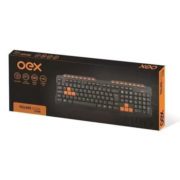 Imagem de Teclado usb gamer action tc200 oex preto e laranja