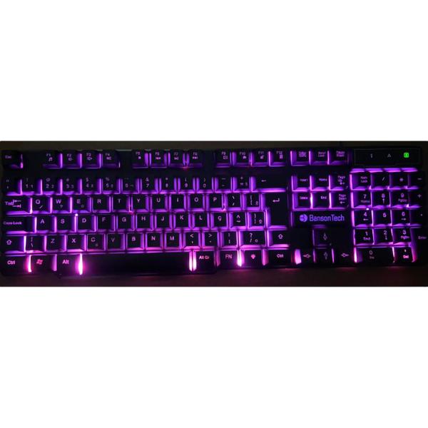 Imagem de Teclado Usb Gamer Semi Mecânico Multimídia Led Anti Ghost