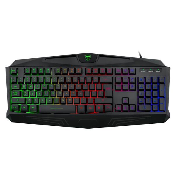 Imagem de Teclado usb gamer t-dagger tanker rainbow t-tgk106 preto 