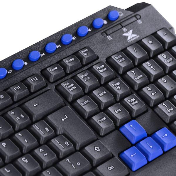 Imagem de Teclado usb gamer vx gaming dragon v2 abnt2 1.8m preto com azul - gt102 - Vinik