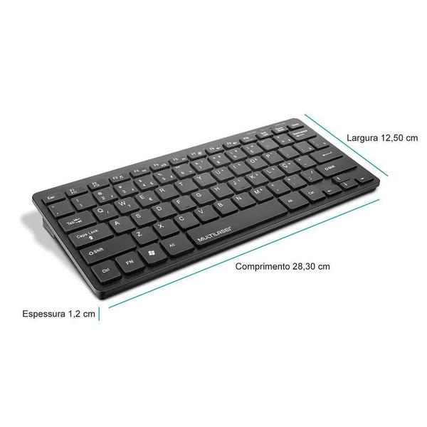 Imagem de Teclado usb mini slim multi preto tc154