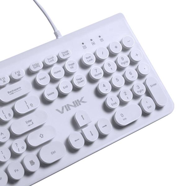 Imagem de Teclado Usb Multimidia Dynamic Circle Abnt2 Teclas Redondas Cabo Usb 1.8m Branco - Dc110b