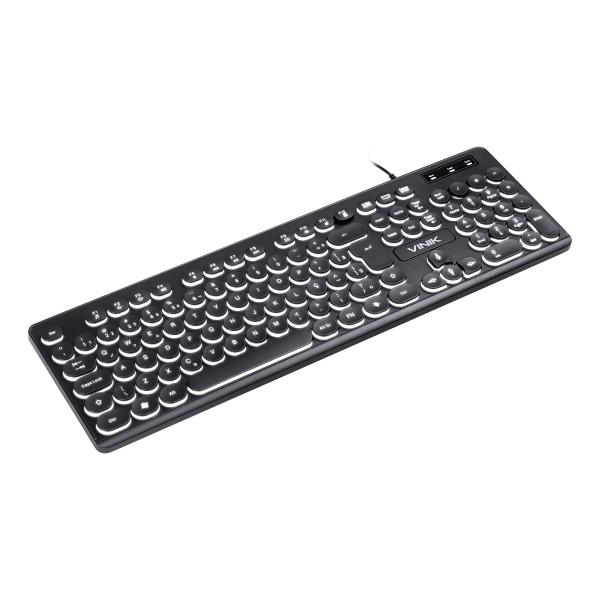 Imagem de Teclado Usb Multimidia Slim Chocolate Teclas Redondas Led Branco 1.8m - Tc200