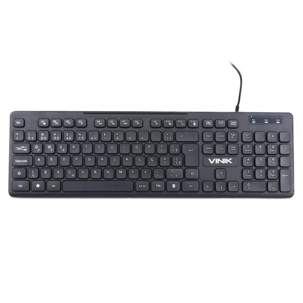 Imagem de Teclado usb slim vinik tc100 chocolate teclado pc com fio