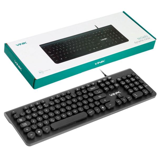 Imagem de Teclado Vinik Dynamic Circle, USB, ABNT2, Preto - DC100P