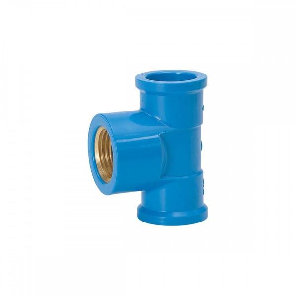 Imagem de Tee Azul Amanco Liso/Liso/Rosca 20Mm X 1/2''  10422/11842 ./ Kit Com 24