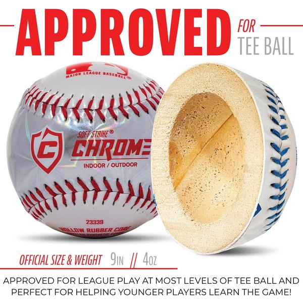 Imagem de Tee Ball Franklin Sports MLB Soft Strike Metallic, pacote com 12