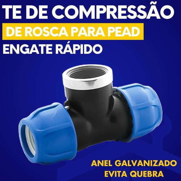 Imagem de Tee De Compressão PP P/PEAD 110x110 4'' Rosca Femea