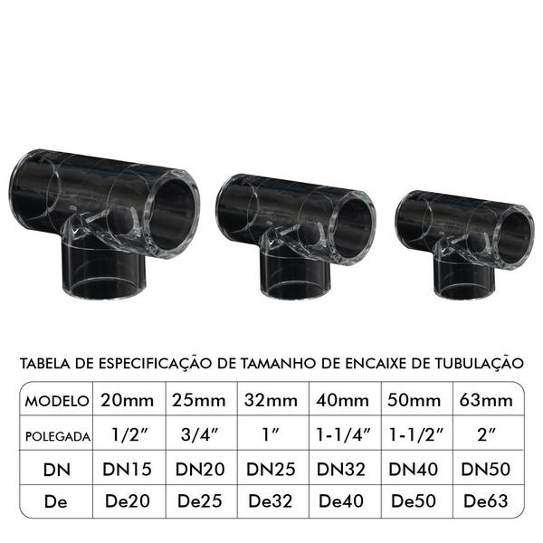 Imagem de TEE SOLDÁVEL 1/2" PMMA TRANSPARENTE 20MMKit 2