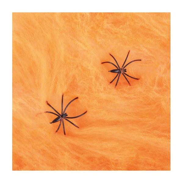 Imagem de Teia de Aranha Decorativa na cor Laranja para Festas e Eventos Temáticos de Halloween