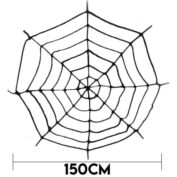 Imagem de Teia de Aranha Halloween em Veludo para Decoração 150cm