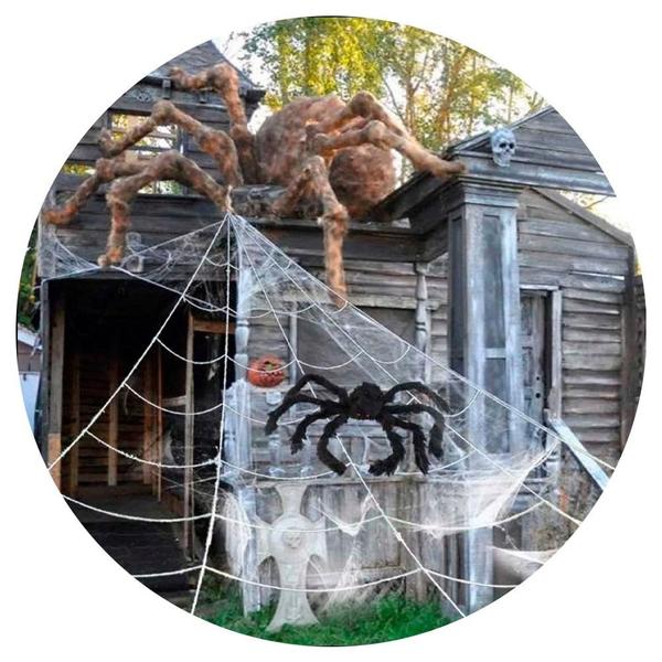 Imagem de Teia de Aranha Luxo Preto 5x4.8m Halloween Decoração