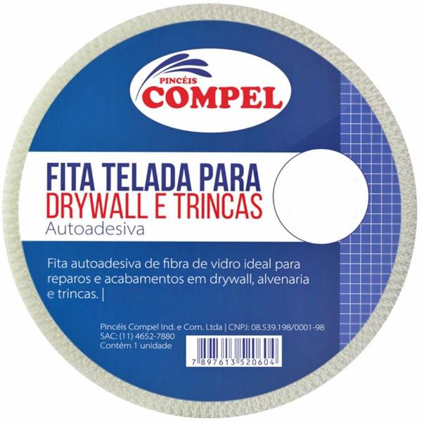 Imagem de Tela adesiva trançada para drywall 50 mm x 45 m - 1.2059 - Compel