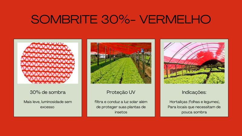 Imagem de Tela Agrícola: Vermelha 3x5 - Sombrite 35% - Proteção