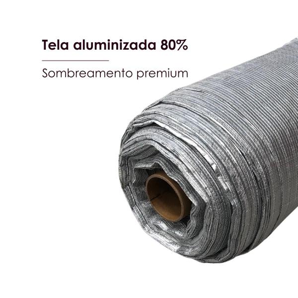 Imagem de Tela Aluminizada Para Hortas Prata 4,3x1m 80% Sombra