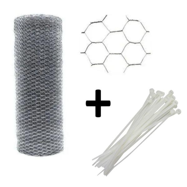 Tela Arame Pinteiro 1X10Metros + 20 Abraçadeiras 3,6mmx300mm - Tela PVC Imagem de Tela Arame Pinteiro 1X10Metros + 20 Abraçadeiras 3,6mmx300mm