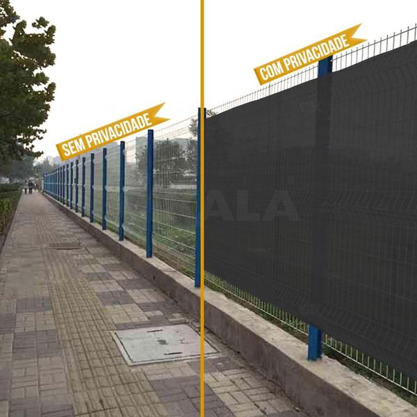 Imagem de Tela Barreira Privacidade Preta 25x2 Metros Com Acabamento Cerca de Proteção Shade 200 G/m2 