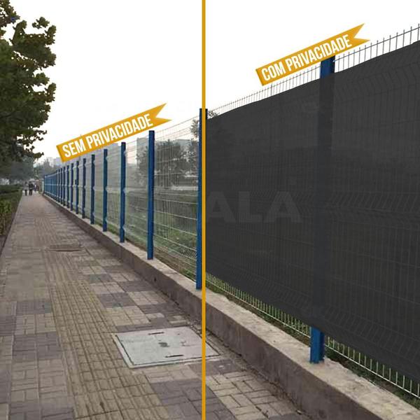 Imagem de Tela Barreira Privacidade Preta 60x2 Metros Com Acabamento Cerca de Proteção Shade 200 G/m2