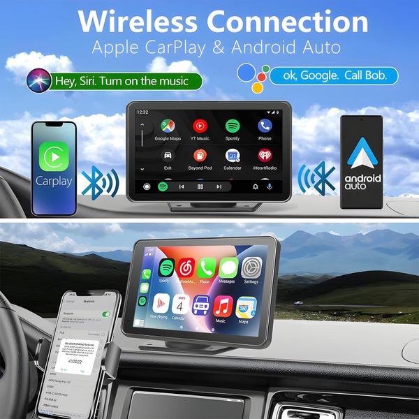 Imagem de Tela Carplay portátil LANGDA Carplay sem fio de 7 polegadas e Android Auto