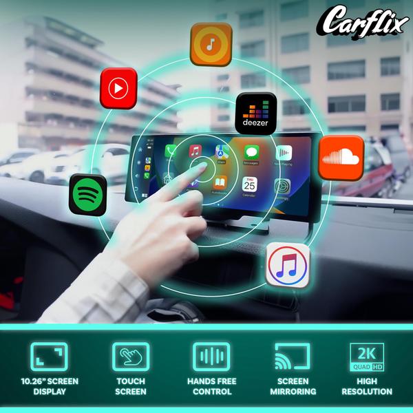 Imagem de Tela CarPlay portátil sem fio Carflix de 10,26" para carro