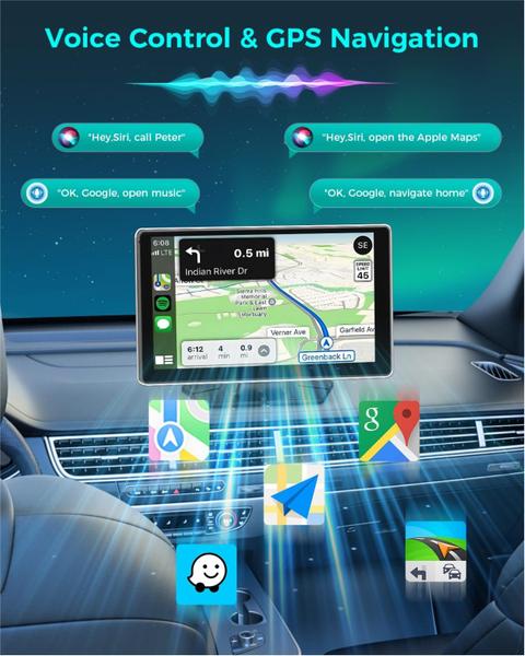 Imagem de Tela Carplay sem fio de 9 polegadas com câmera de painel 4K, câmera de backup