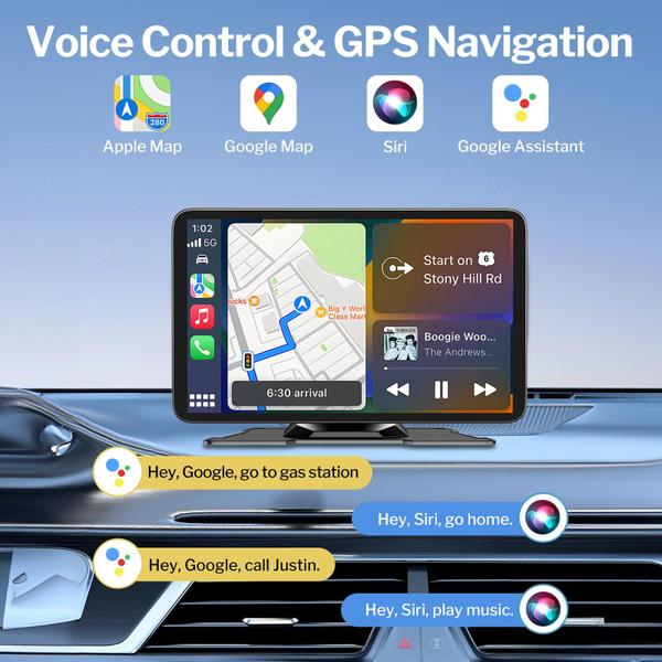 Imagem de Tela Carplay sem fio LITALARM 7" HD com câmera de backup