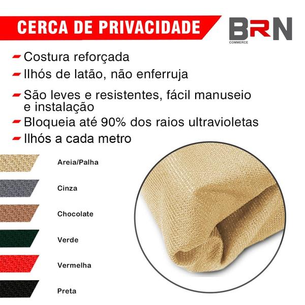 Imagem de Tela Cerca de Privacidade e Proteção Trama 90% Com Ilhós a Cada Metro Areia 3x2,5 Metros