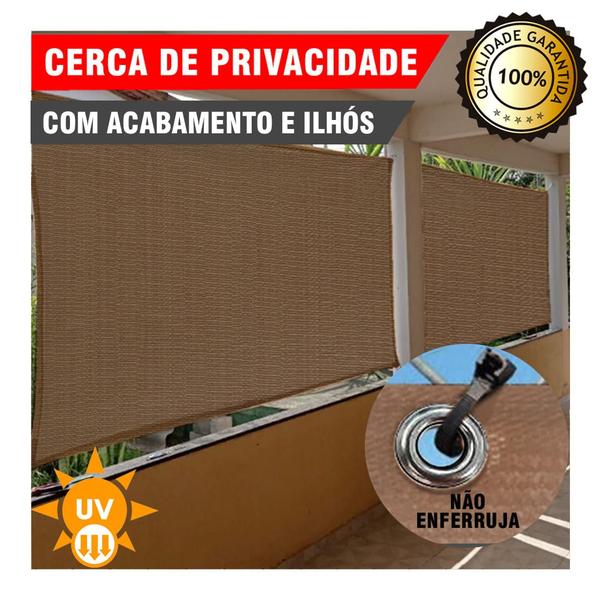 Imagem de Tela Cerca de Privacidade e Proteção Trama 90% Com Ilhós a Cada Metro Chocolate 6x1 Metros