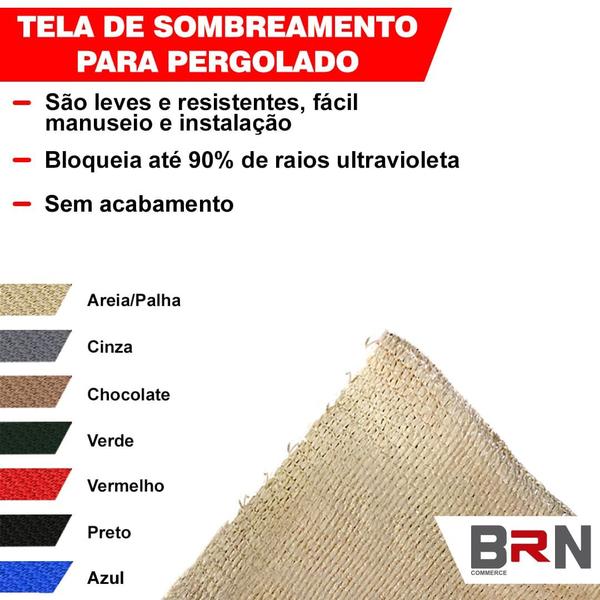 Imagem de Tela Cobertura Pergolado 90 Decorativo Cor Areia 4x3 Metros Linear