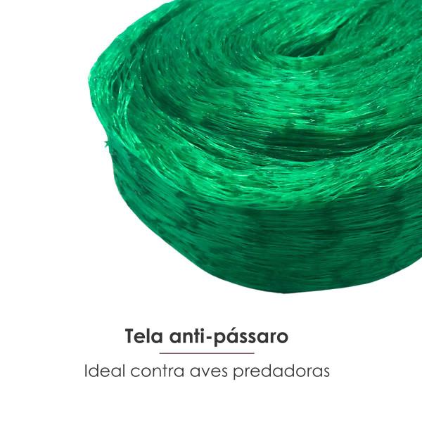 Imagem de Tela contra pombo anti passaro 5x10m verde malha 3x3cm 30mm