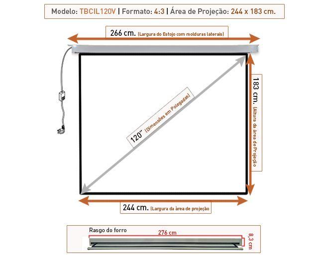 Imagem de Tela de Embutir Elétrica Tbcil120v (244 x 183 cm) 110V