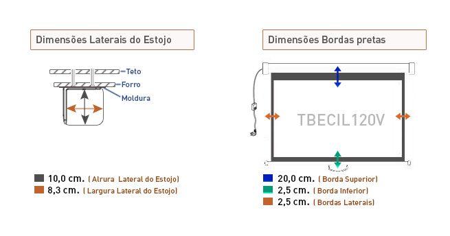 Imagem de Tela de Embutir Elétrica Tbcil120v (244 x 183 cm) 110V