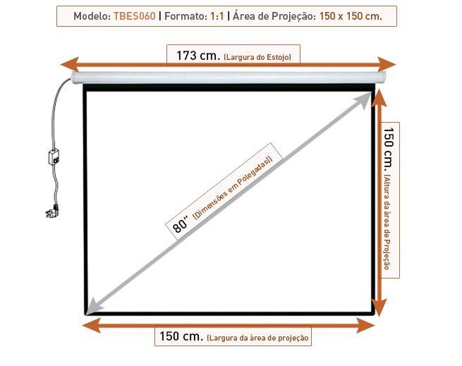 Imagem de Tela de Projeção Elétrica Tbes060 (150 x 150 cm) 110V