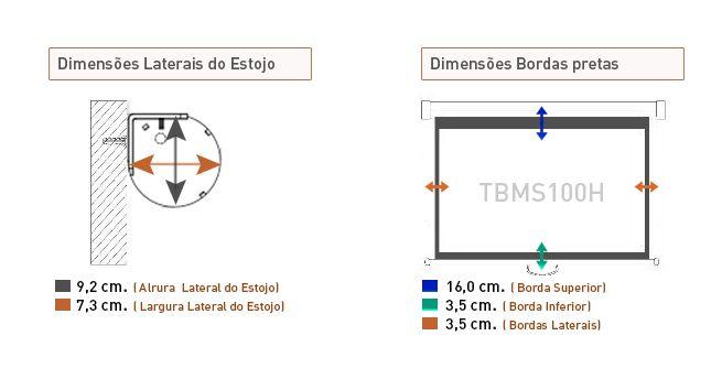 Imagem de Tela de Projeção Retrátil Manual Tbms100h (221 x 125 cm)