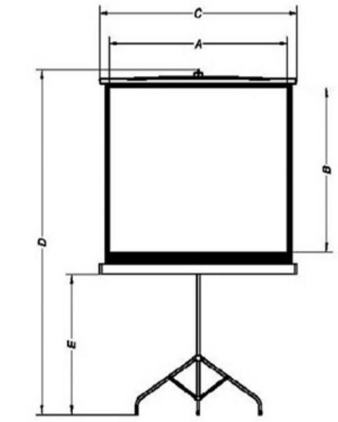 Imagem de Tela de Projeção Retrátil Tripé TES 110 Pol. TTM200SA (2,00 x 2,00)