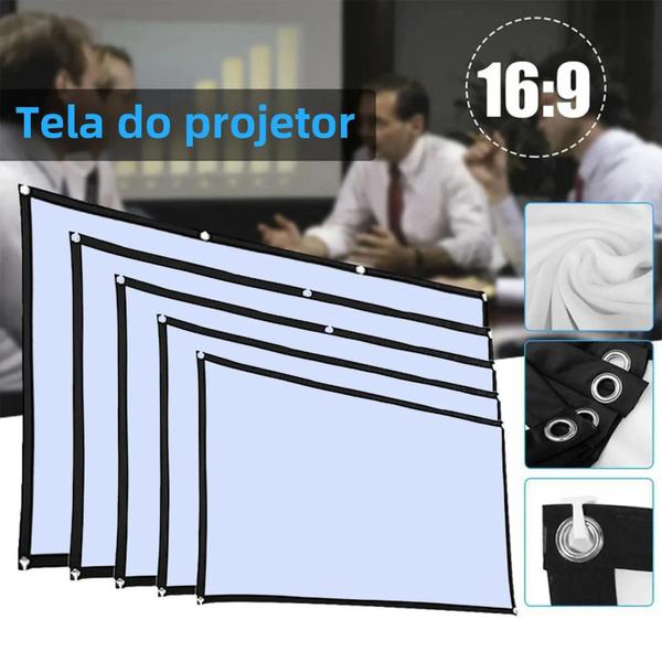 Imagem de Tela de Projetor Portátil HD - 60 a 150 Polegadas - Para Cinema em Casa e Ao Ar Livre