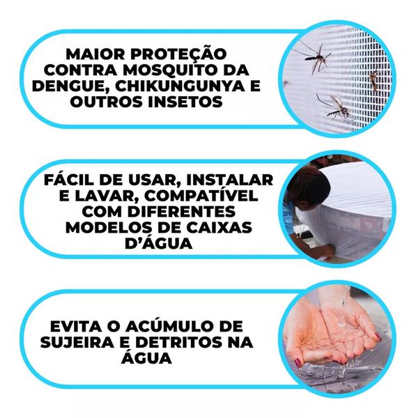 Imagem de Tela De Proteção Para Caixa D'agua Redonda 1000 Litros Contra Dengue Mosquito Sujeira