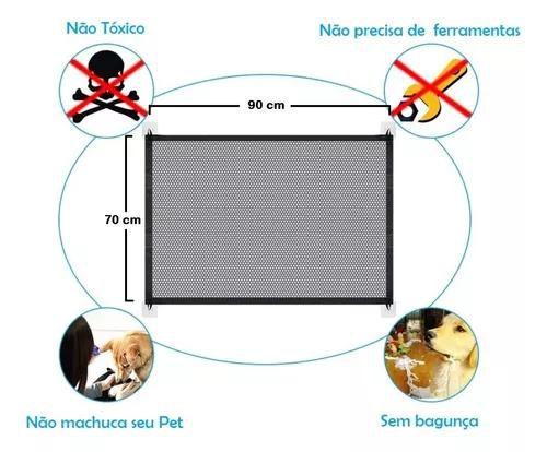 Imagem de Tela de Proteção Portão Cães Raça Pequena Pet 90 X 70cm