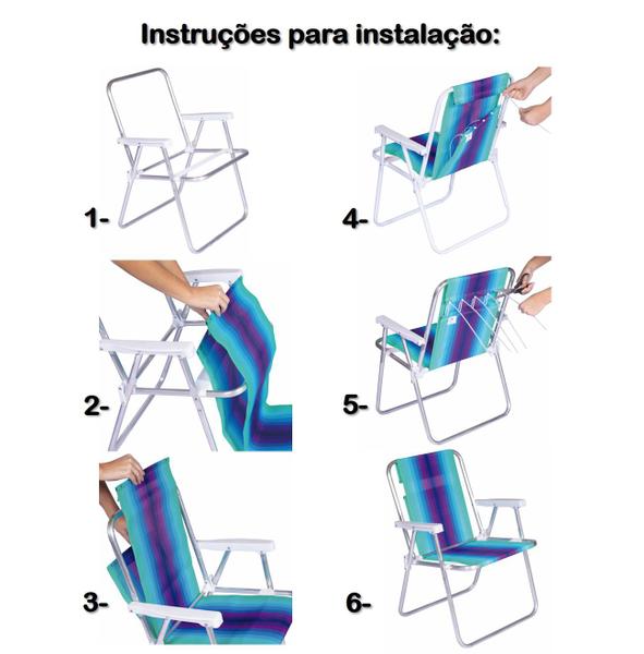 Imagem de Tela De Reposição Refil Para Cadeira Alta De Praia Listrada - 2200 Mor