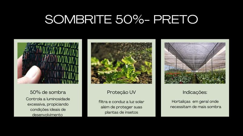 Imagem de Tela De Sombreamento 50% Paras Hortas Sombrite 50% 8x4 Mts