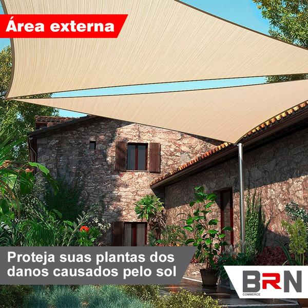 Imagem de Tela De Sombreamento Triangular Sombrite Areia 3x3x3m + Kit Instalação