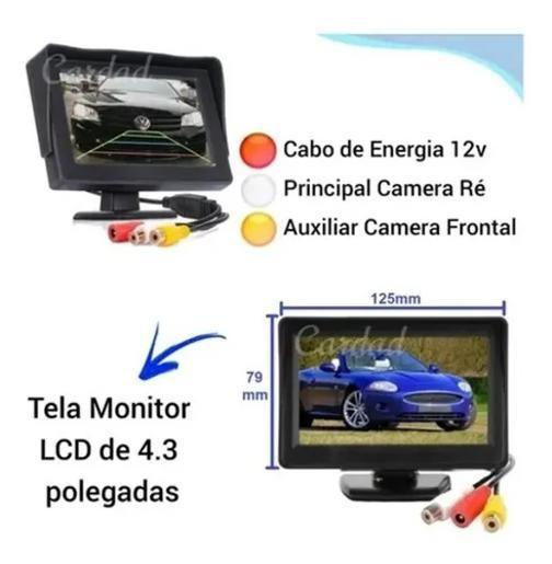 Imagem de Tela Fixa Monitor Veicular 4.3 Vídeo Lcd Para Câmera Ré