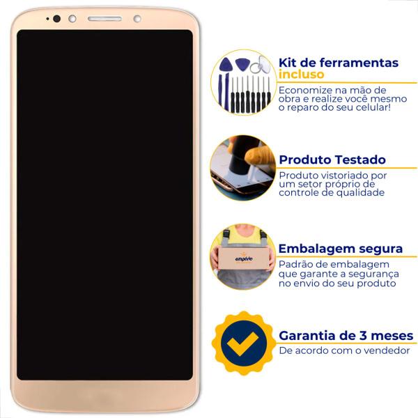 Imagem de Tela Frontal Display Compatível Moto G6 Play Dourado Empório