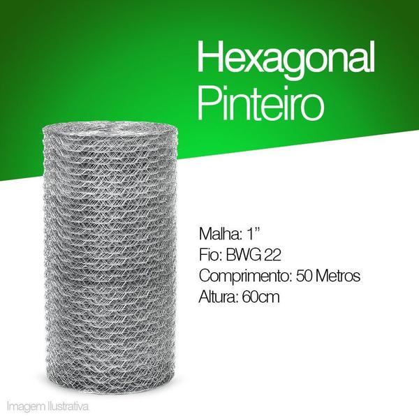 Imagem de Tela Hexagonal Pinteiro Malha 1", Fio 0,71mm, Rolo 0,60 x 50m