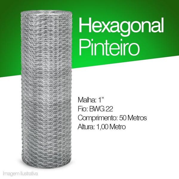 Imagem de Tela Hexagonal Pinteiro Malha 1", Fio 0,71mm, Rolo 1,00 x 50m