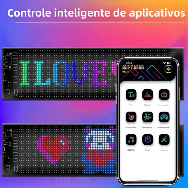 Imagem de Tela LED Colorida Bluetooth - Display Flexível para Publicidade e Decoração de Natal