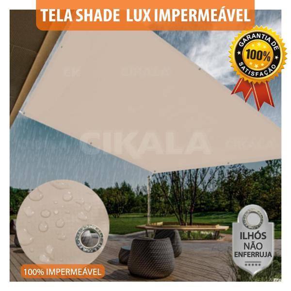 Imagem de Tela Lona Areia 3x2.5 Metros Sombreamento Impermeável Shade Lux + Kit